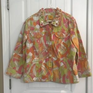 Ruby Rd XL jacket with beaded collar.